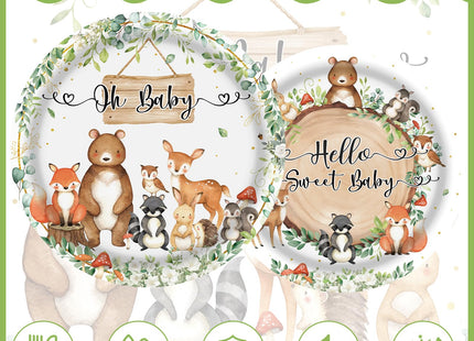 Woodland Baby Shower Decorations ,170pcs Woodland Baby Shower Sage Forest Animals baby Shower Woodland Themed Birthday Party Ideas Set for 25