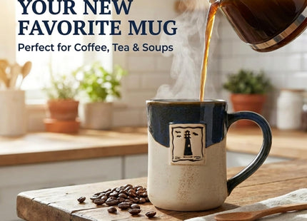 Cape Shore 16oz Hand-Crafted Stamped Potter's Mug, Multiple Styles Available (Lighthouse)