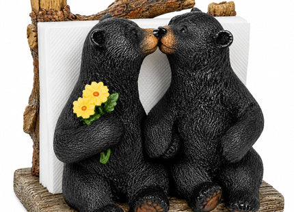 Comfy Hour 5.1 Inch Bear Napkin Holder, Kissing Black Bears