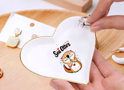 BJDAMAI Otter Ring Holder Dish Tray, Gifts For Women Teens Girls, Otter Lovers Themed Stuff Accessories Things Decor Merch, Home Room Ring Earrings Necklace Organizer Holder!