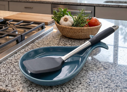 Ceramic Whale Spoon Rest - Fish Spoon Rest for Stove Top (Navy Blue)
