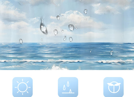Beach Shower Curtain Blue Beachy Ocean Coastal Hawaiian Bathroom Decor