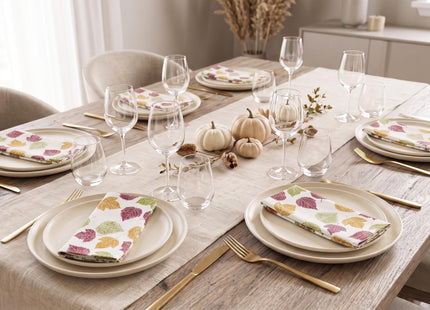 PurpleEssences Fall Cloth Dinner Napkins 18x18 in - Autumn Leaves