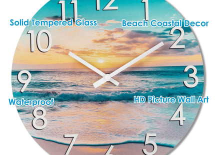 Alarllok Outdoor Clock Waterproof 12 Inch Beach Coastal Decorative