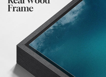 Black Framed Coastal Sailboat Canvas Wall Art, Teal Ocean Landscape Prints Paintings Artwork for Walls, Nautical Wall Decor for Bedroom, Dining Room, Bathroom, Office, Kitchen, Living Room 24x36 In