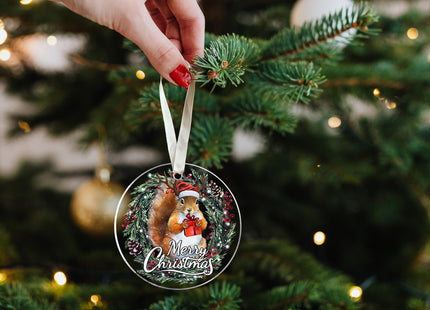 Acrylic Squirrel Christmas Ornaments - Xmas Gifts for Squirrel Lovers