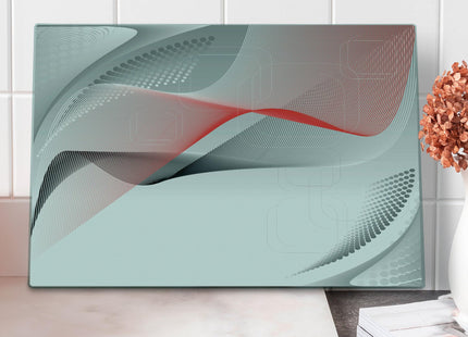 Lunarable Wave Cutting Board, Beach Foamy Waves on Empty Sea Shore Holiday Theme Serene Coastal, Decorative Tempered Glass Cutting and Serving Board, Large Size, Blue White Sand Brown