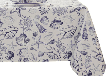 Honellaty Coastal Seashell Rectangle Tablecloth, 52 x 70 Inch