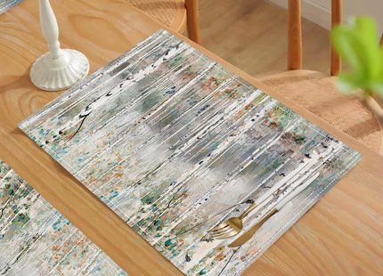 Birch Tree Placemats Set of 4 Nature Forest Table Mats Washable Place Mats for Home Party Indoor Kitchen Dining Table Decoration 12x18 Inch