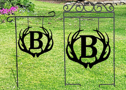 Deer Antler Script Initial Letter Rustic Home Decor Monogram Antler Sign