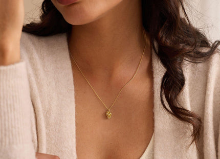 Plenky Gold Necklace -14K Gold Plated Pinecone Necklace