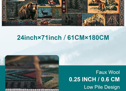 ASPMIZ Rustic Runner Rugs 2x7, Western Rugs for Hallway, Bedroom, Blue