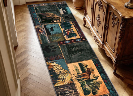 ASPMIZ Rustic Runner Rugs 2x7, Western Rugs for Hallway, Bedroom, Blue