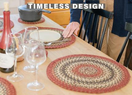 Homespice Chester Braided Table Runner for Cabin Decor, Rect 8x28 Set of 2