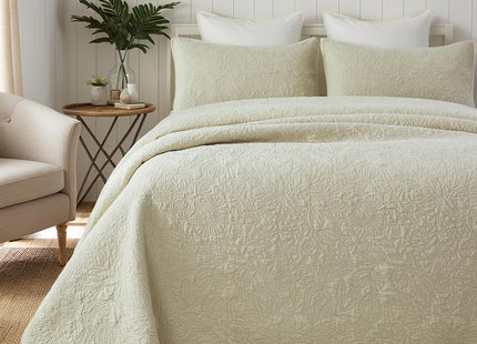 Brandream White Quilts King Size 100% Cotton Quilt Set Coastal Bedding Seashell Starfish Matelasse Coverlet Set Beach Themed Quilt Bedding Set 3-Piece