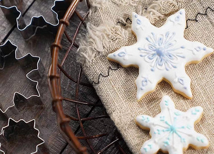 Comais Christmas Snowflake Shaped Cookie Cutters Set Stainless Steel 10Pcs
