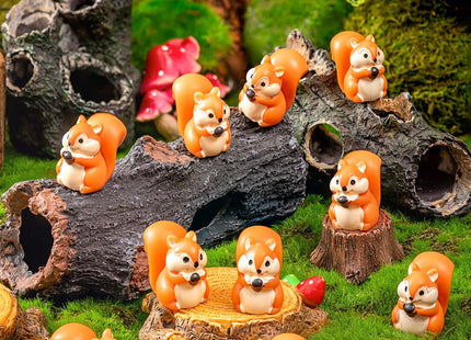 PCTCSHQ 116 Pcs Mini Squirrel Figurines Tiny Resin Squirrel