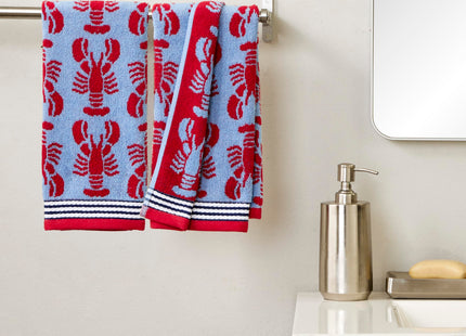 SKL Home Nautical Lobster Hand Towel Set-2pc, Reversible Jacquard, Navy