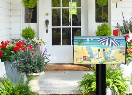 Beach Life Mailbox Covers, Standard Size Nautical Magnetic Mailbox Covers, 21x18 Inch Mailbox Wrap Post Letter Box Cover Mailbox Post Cover for Garden Yard Decor