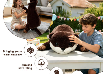 ZBLX Giant Otter Stuffed Animal, 34 inch Big Stuffed Animal, Large Cute Sea Otter Plush for Kids Boys Girls Birthday Gifts (Otter)