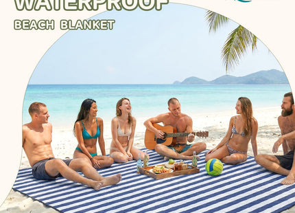 Genovega Waterproof Sandproof Beach Blanket Picnic Outdoor Mat Rug Extra Large Foldable Sand Free Big Giant XL Towel Car Essential Roadtrip Gadget Rv Accessories Gear Must Have Hiking Item Necessities