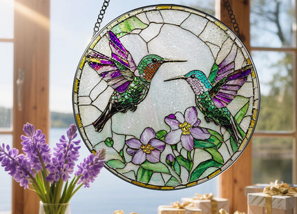DOUHASU 8″ Hummingbird Stained Glass Suncatcher, Stained Glass Window Hanging & Ornament, Window Decor, Holiday & Christmas Ornaments | Hummingbird Gifts, Gifts Ideas