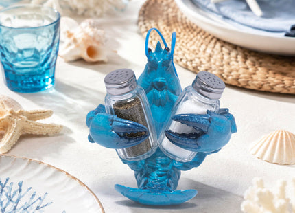 Hodao Lobster Salt and Pepper Shaker Set with Holder, Beach Kitchen Decor
