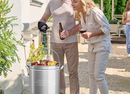 Bonnlo 36QT Turkey Fryer Pot with Steamer Basket, Lid & Lifting Hook, Stainless Steel Seafood Boil-Pot for Lobster, Crab & Shrimp, Heavy-Duty Deep Stockpot for Outdoor Boiling, Cooking & Frying