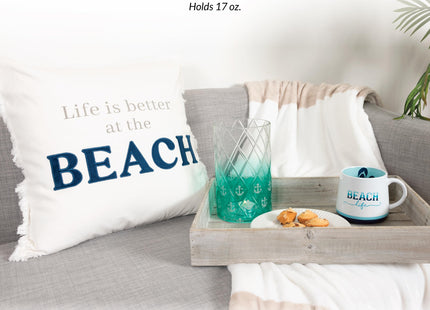 Pavilion Gift Company - Beach Life - Flip Flops - 18 oz Waterfront Ocean Seaside Coastal Tea Cup Coffee Mug Drinkware Outdoorsy