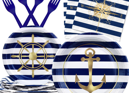 Nautical Party Plates and Napkins - Sail Boat Party Decorations - Nautical Party Tableware - Sail Boat Party Favors - Nautical Party Supplies Serves 20 Guests