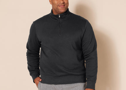 Amazon Essentials Men's Long-Sleeve Quarter-Zip Pullover Fleece Sweatshirt, Midweight, Black, Large