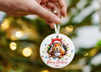KATLADIZ Squirrel Ornament - Squirrel Christmas Ornaments, Animals Ornaments for Christmas Tree - Animals Lover Gifts - Ceramic Ornament 2024