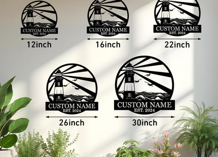 Personalized Lighthouse Metal Signs Custom Metal Signs Outdoor Cabin Sign