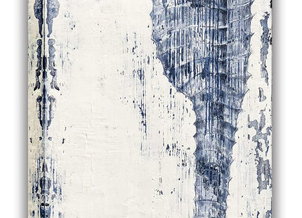 Yihui Arts, Seahorse Hand-Painted Wall Art on Canvas Abstract Artwork Art Wood Stretched Hanging Wall Decoration Sea Style Blue Painting for Home Decor
