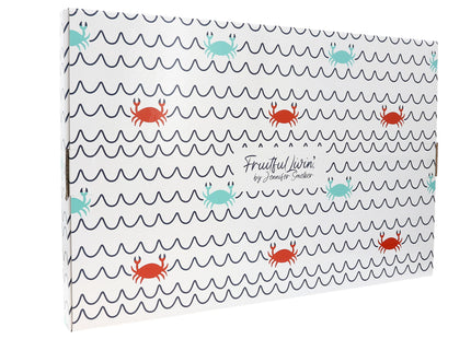 Pavilion Gift Company - Beach - 16.75" x 11" Serving Tray Dish Platter Crab Waves Boat Beach Ocean Seaside Waterfront Kitchen Decor Serveware