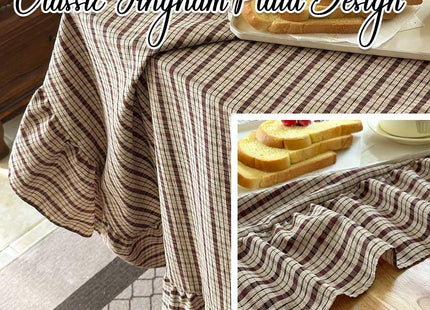 NSNLGSGC Mocha Plaid Gingham Tablecloth Rectangle 52"x70"