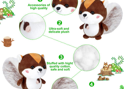 Sosation 6 Pcs Squirrel Stuffed Animal Funny Squirrel Lovers Gifts