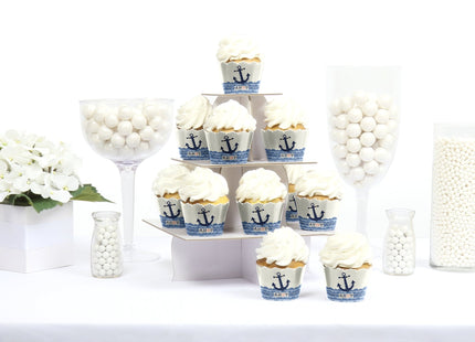 Ahoy - Nautical Decorations - Cupcake Wrappers - Set of 12