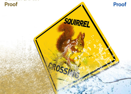 BTHUKO Squirrel Crossing Aluminum Sign 12" X 12"