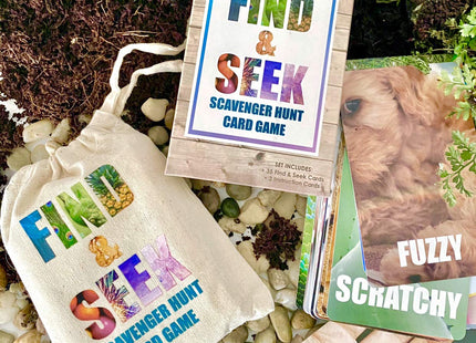 Hapinest Find and Seek Scavenger Hunt Card Game, Indoor Outdoor Activities for Kids Toddler & Family, Beach Camping Travel Car Games for Road Trips, Kids Scavenger Hunt Game Age 3 4 5 6 Years Old & Up