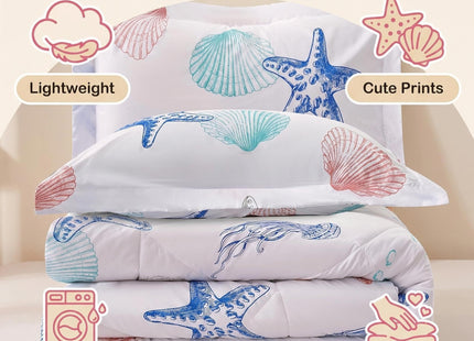 JSD 3 Piece Beach Theme Kids Comforter Set Full Size