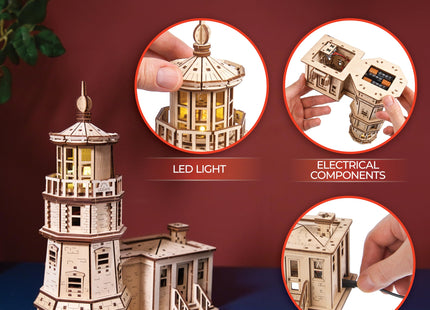 UGEARS Split Rock Lighthouse 3D Wooden Puzzles for Adults – Wooden Model