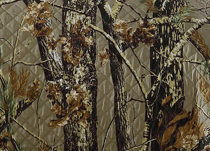 Chezmoi Collection Salem 3-Piece Cabin Lodge Forest Woods Pre-Washed Quilt Set - Nature Camo Tree Leaves Printed Soft Lightweight Microfiber Bedspread for All Season - Natural, King
