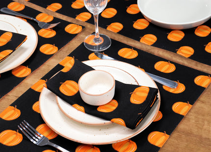 PurpleEssences Pumpkin Cloth Napkins, 18x18 in - Halloween Pumpkin