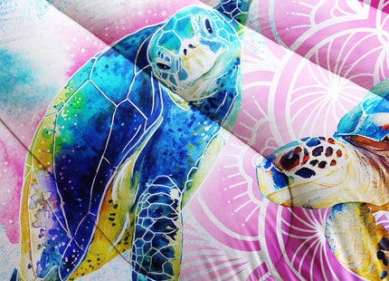 CVHOUSE Sea Turtle Comforter Set - Full Size, Tie Dye Ocean Turtle Bedding Set for Kids - 3 Piece Ocean Bedroom Decor, Ebbttai058