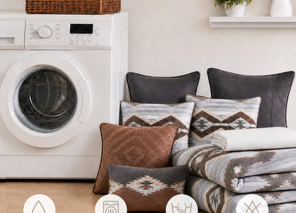 Woolrich Cal King Comforter Set, Southwestern Aztec 8 Piece Bedding Set, Oversized All Season Down Alternative Comforter with Shams, Euro Shams, Decorative Pillows&Bedskirt, Rustic Cabin, Grey Brown