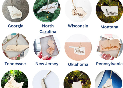 Maine Christmas Ornament | Wooden State Ornament Gift