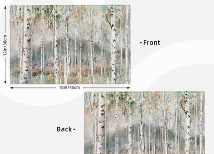 Birch Tree Placemats Set of 4 Nature Forest Table Mats Washable Place Mats for Home Party Indoor Kitchen Dining Table Decoration 12x18 Inch
