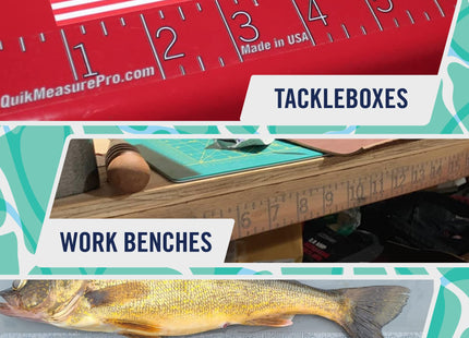 36" Fish Measuring Ruler Sticker | Transparent Waterproof Decal Tape | Made in USA | Large Bold Easy Read Markings | Boat, Kayak, Net, Cooler, Table Compatible | Marine Grade Adhesive | Easy Install