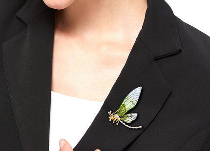KZQtriid Brooches For Women ，Cubic Zirconia Dragonfly Brooch Pins For Women ，Dragonfly Broach ，Cubic Zirconia Broach